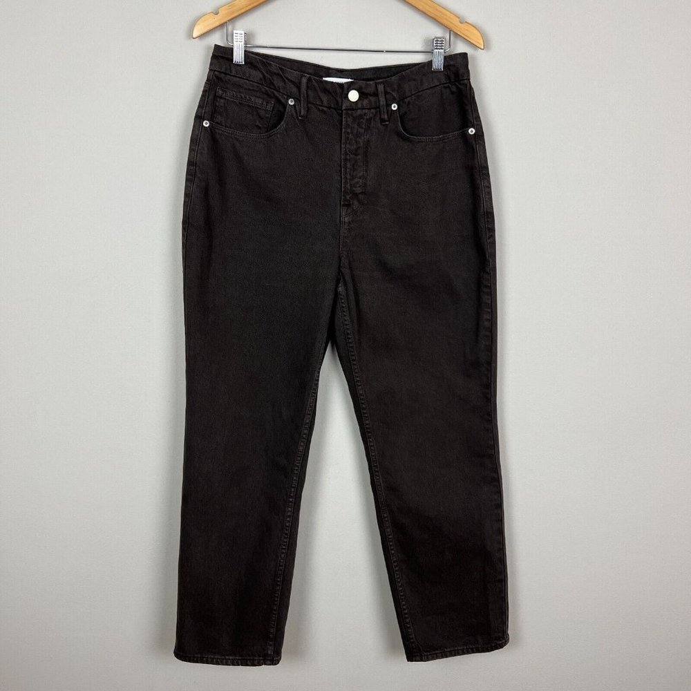 Good American Jeans Womens 10 30 Brown 90s Duster Straight Leg Coffee High Rise